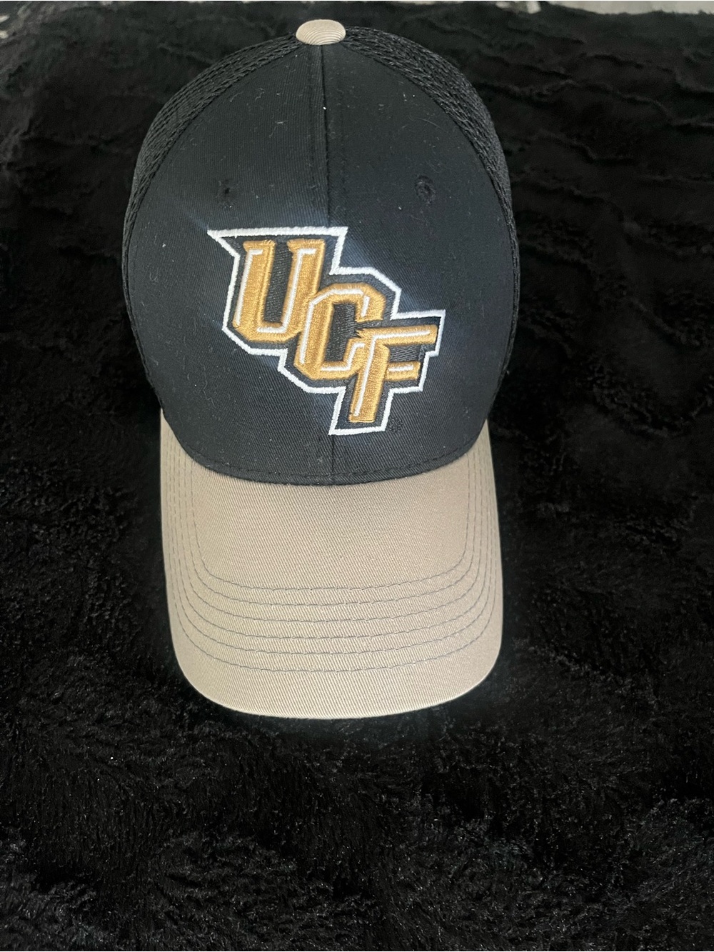 UCF Nights Hat Cap Beige Black Strapback College Sports NCAA Baseball